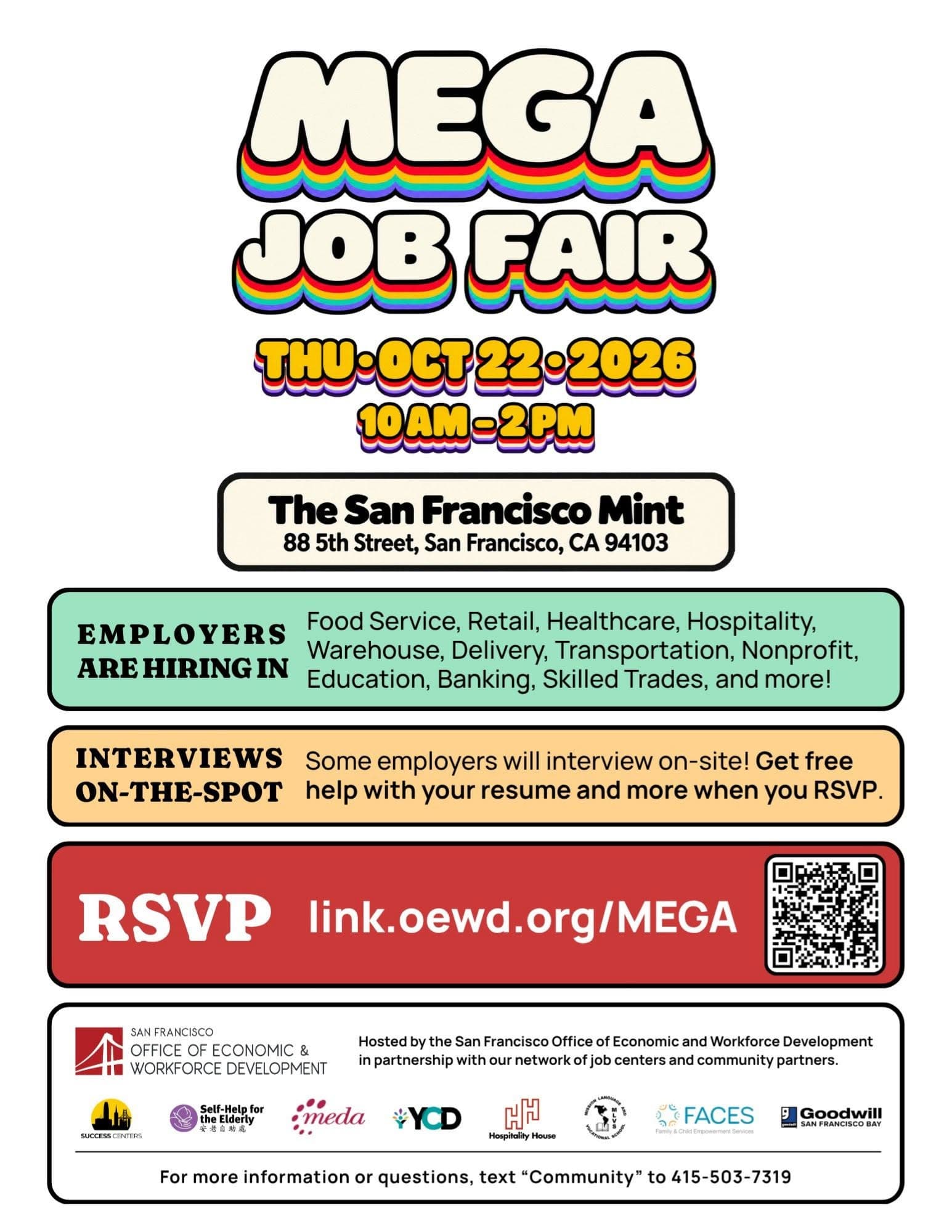 San Francisco MEGA Job Fair — October 22, 2026, at the San Francisco Mint