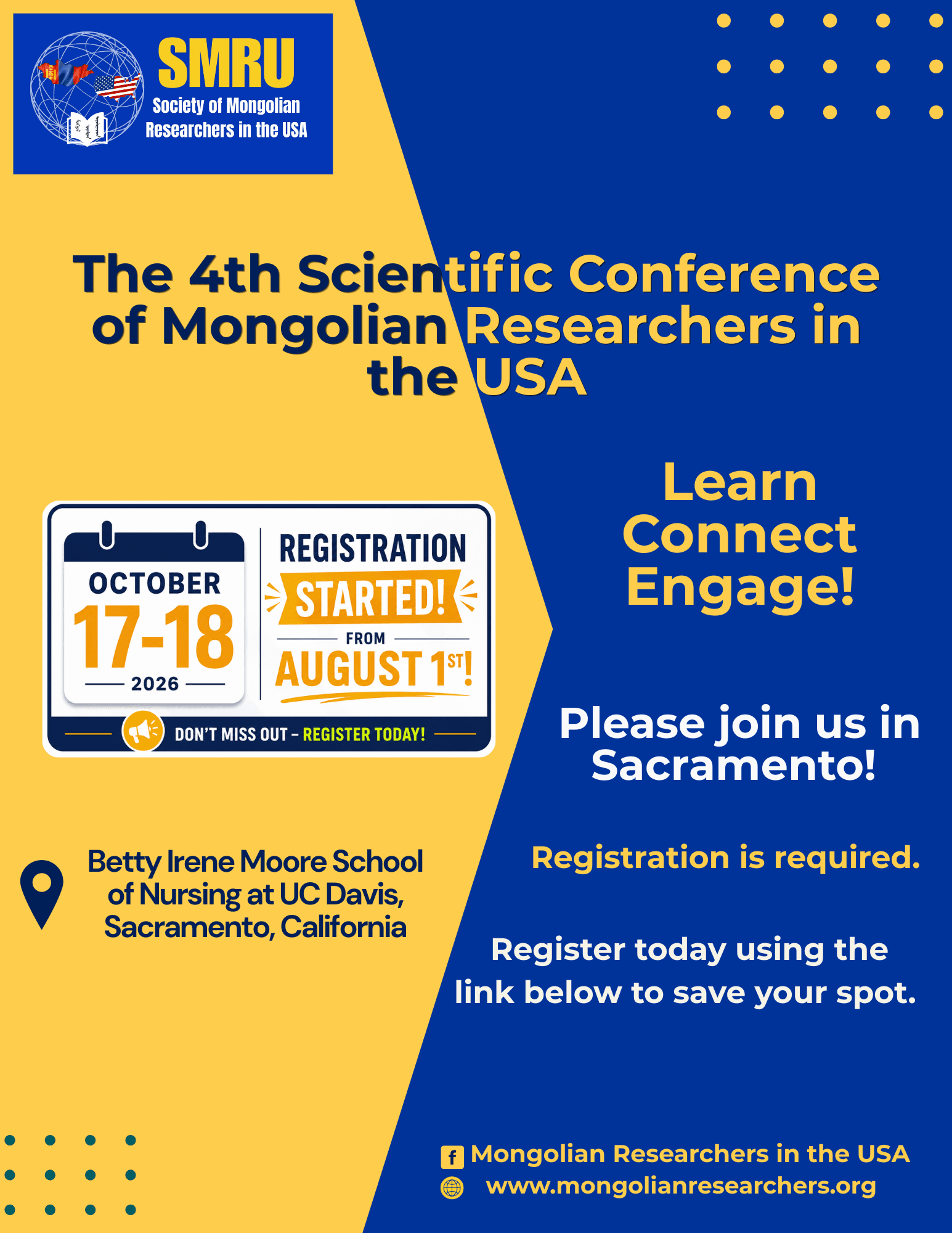 The 4th Scientific Conference of Mongolian Researchers in the USA — event poster