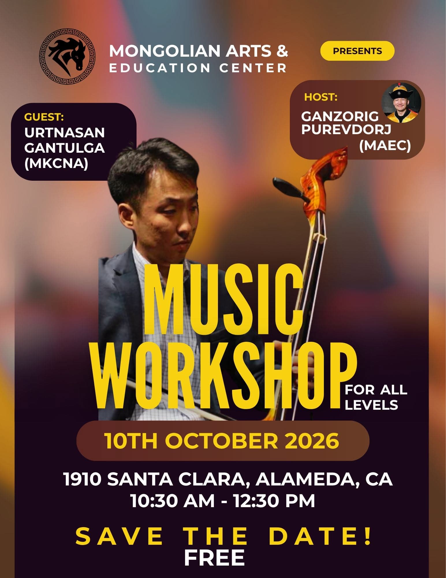 Morin Khuur Music Workshop — event poster